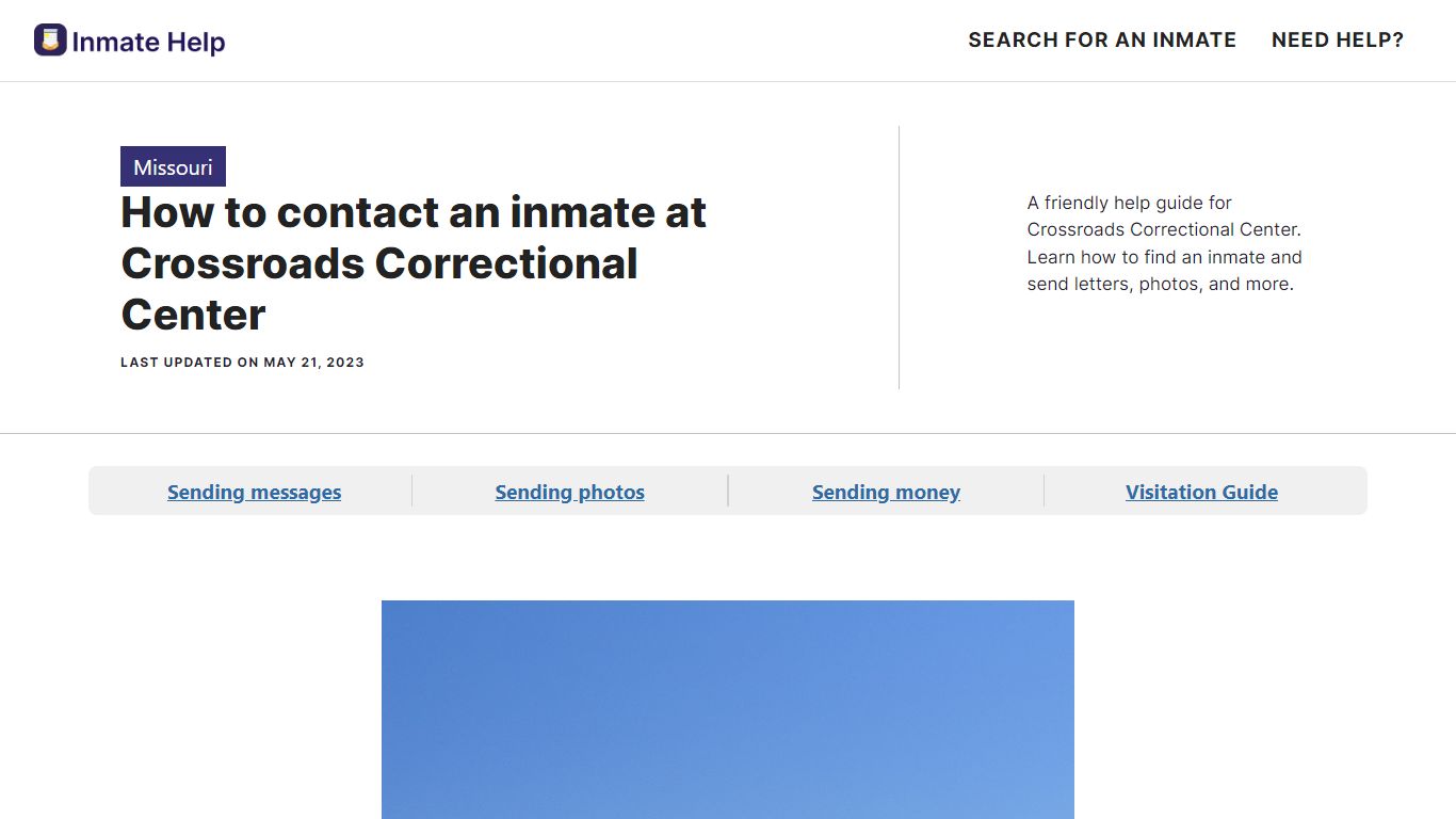 How to contact an inmate at Crossroads Correctional Center